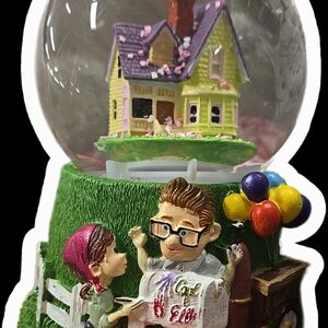Charming Home Party Snow Globe with Colorful Balloons